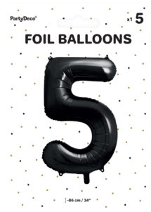 ballon chiffre, ballon alu chiffre, ballon chiffre 5 noir