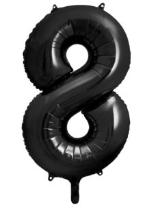 ballon chiffre, ballon alu chiffre, ballon chiffre 8 noir