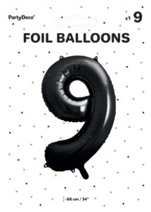 ballon chiffre, ballon alu chiffre, ballon chiffre 9 noir