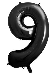 ballon chiffre, ballon alu chiffre, ballon chiffre 9 noir