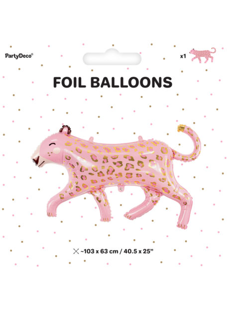 ballon panthère, ballon hélium, ballons animaux, ballon fille, Ballon Panthère Rose et Or, en Aluminium