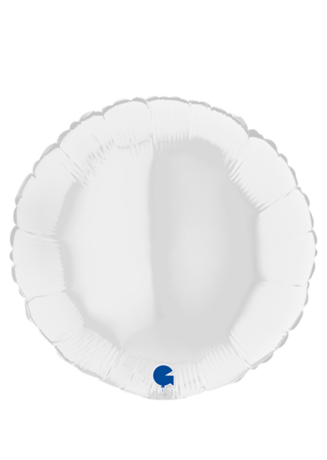 ballon hélium, ballon blanc, ballon aluminium, Ballon Rond Blanc en Aluminium