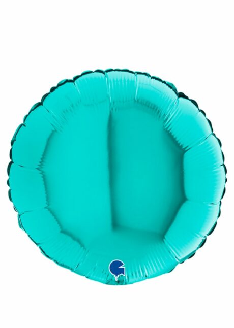 ballon bleu turquoise, ballon hélium, ballon aluminium turquoise, Ballon Rond Bleu Turquoise en Aluminium