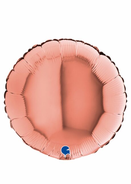 ballon rose gold, ballon helium, Ballon Rond Rose Gold en Aluminium