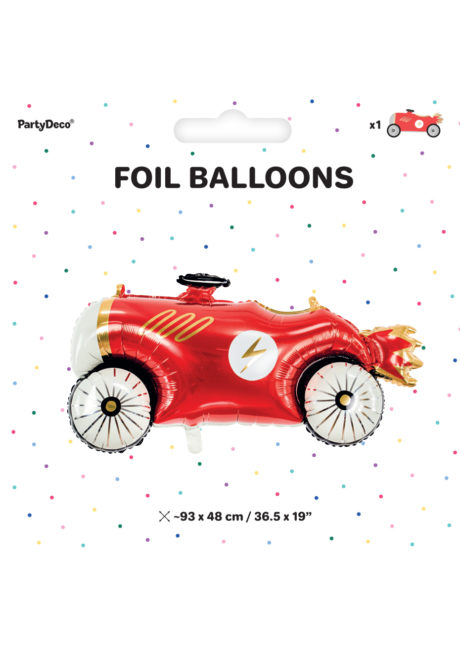 Ballon Aluminium En Forme De Voiture De Course Rouge – Déco Fête Anniversaire Garçon – Gonflage Air/hélium – Réutilisable