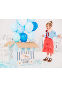 boite à ballons gender reveal, carton pour ballons surprises, baby showers
