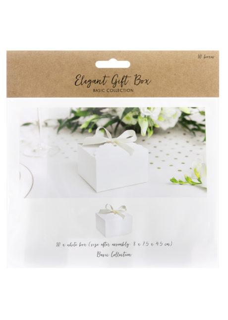boite cadeau, boite dragée, bonbonnière, sachet cadeau, Boites Cadeaux Blanches, Elegant Box, x 10