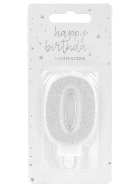 bougie chiffre 0, bougies chiffres, bougies d'anniversaire, Bougie d’Anniversaire, Chiffre 0, Paillettes Argent