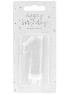 bougie anniversaire, bougie chiffre, bougie chiffre 1, bougie paillettes, Bougie d’Anniversaire, Chiffre 1, Paillettes Argent