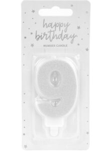 bougie chiffre 9, bougies chiffres, bougies d'anniversaire, Bougie d’Anniversaire, Chiffre 9, Paillettes Argent