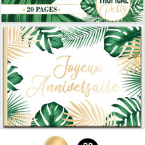 livre d'or anniversaire, livre d'or jungle et tropical, livre d'or pour anniversaire, cartes anniversaire