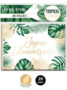 livre d'or anniversaire, livre d'or jungle et tropical, livre d'or pour anniversaire, cartes anniversaire