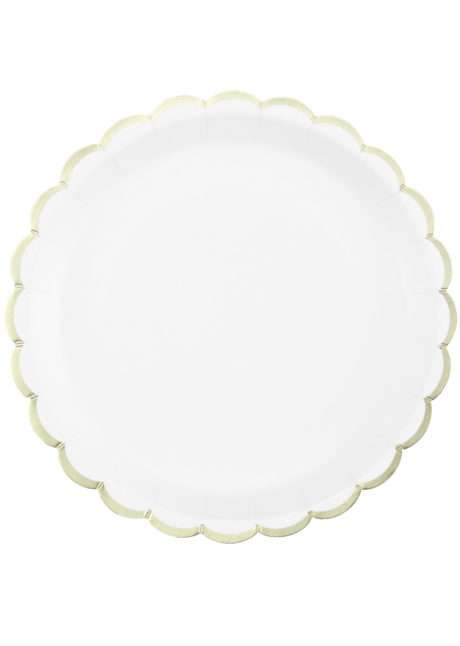 assiettes blanches et dorées, assiettes mariage, assiettes blanches baby shower, vaisselle jetable baby shower, assiettes en carton, vaisselle jetable, Vaisselle Blanche, Assiettes Blanches et Dorées
