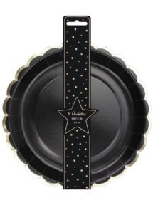 assiettes noires, assiettes en carton, vaisselle jetable, vaisselle pour anniversaire, assiettes pour anniversaire paris