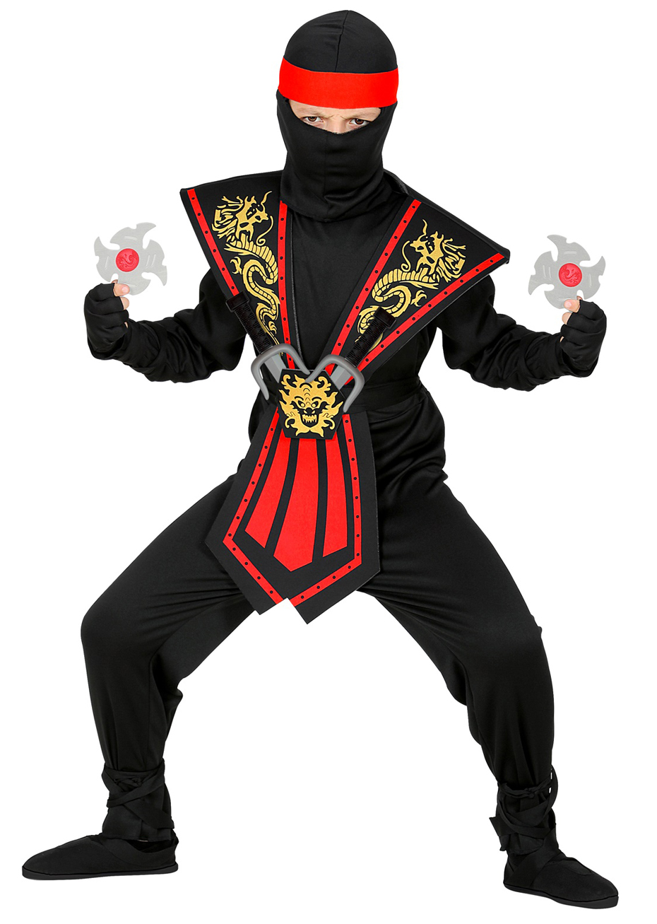 Déguisement de Ninja Noir et Rouge, Garçon - Aux Feux de la Fête