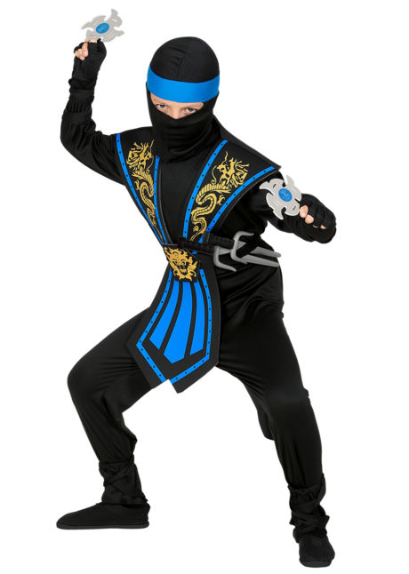 déguisement de ninja enfant, déguisement ninja garçon, déguisement enfant, déguisements pour garçon, déguisement ninja carnaval, Déguisement de Ninja Noir et Bleu, Garçon