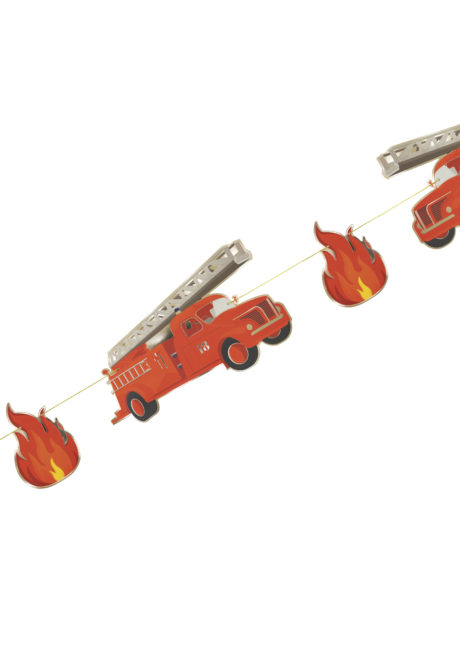 guirlande pompiers, guirlande garçon, anniversaires enfants, Guirlande Camions de Pompiers et Flammes