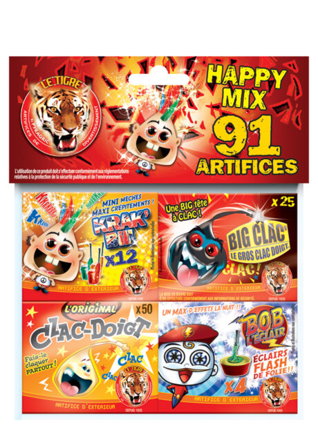 pétards pour enfants, artifices pour enfants, Artifices et Pétards, Assortiment Happy Mix