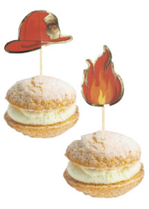 pics apéro pompiers, pics cocktail, cupcake pompiers, anniversaire pompiers