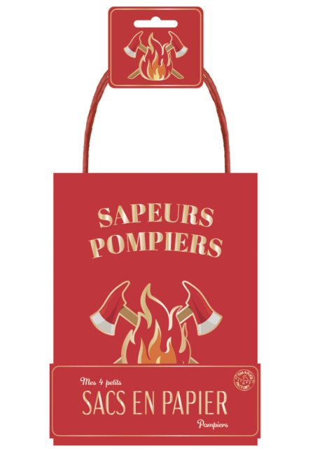 sac cadeau pompiers, sachet cadeau anniversaire, sacs à bonbons, sachets bonbons anniversaires, Sacs Cadeaux Pompiers