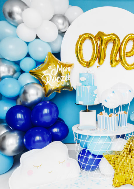 arche de ballons, ballons bleus, guirlande de ballons, arche décorations ballons, ballons babyshower, Arche Guirlande de Ballons Bleus et Argent