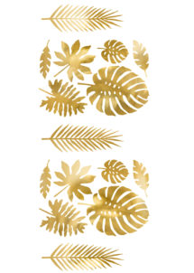 feuillage de décoration, feuillage doré, décorations dorées