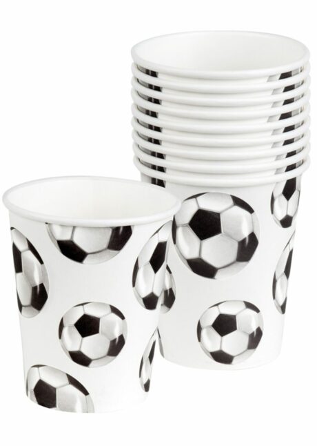 GOBELETS BALLONS DE FOOT 62521, Gobelets en Carton Foot – Motif Ballons – 250 ml