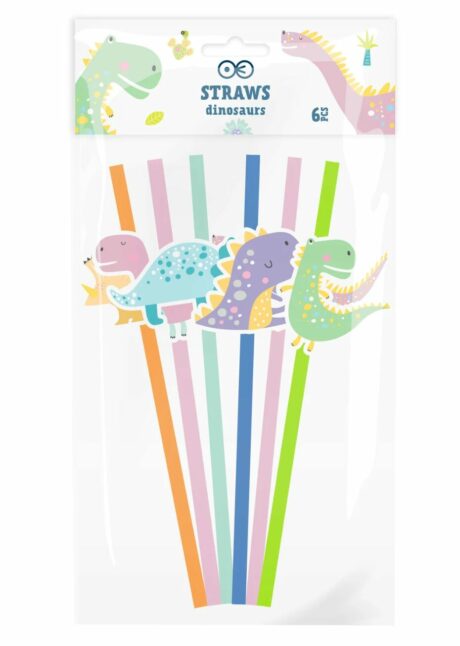 PAILLES ANNIVERSAIRE DINOSAURE, pailles anniversaire enfant, Pailles Anniversaire Thème Dinosaure – 6 Dinosaures Différents
