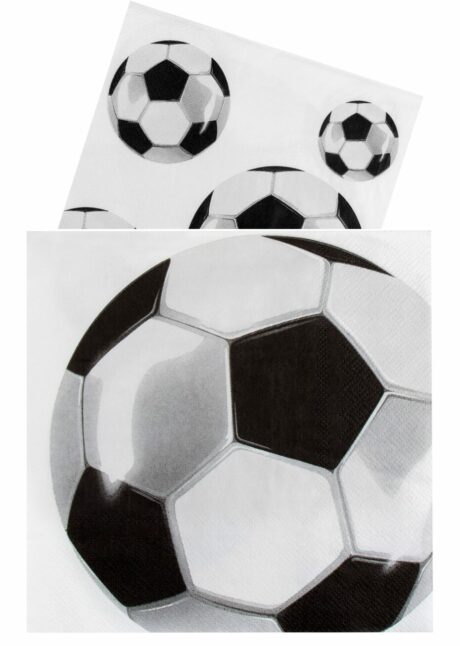 SERVIETTE BALLONS DE FOOT, Serviettes en Papier Foot – Ballons 3D – 33 cm