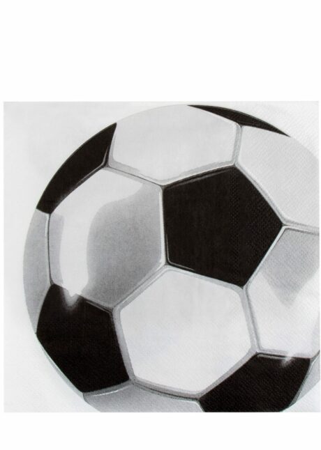 SERVIETTES BALLON DE FOOT, Serviettes en Papier Foot – Ballons 3D – 33 cm