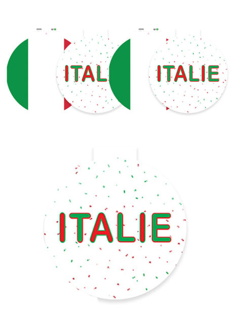 décoration Italie, décorations euro, décorations coupe du monde, Décoration Découpes Italie, à Suspendre