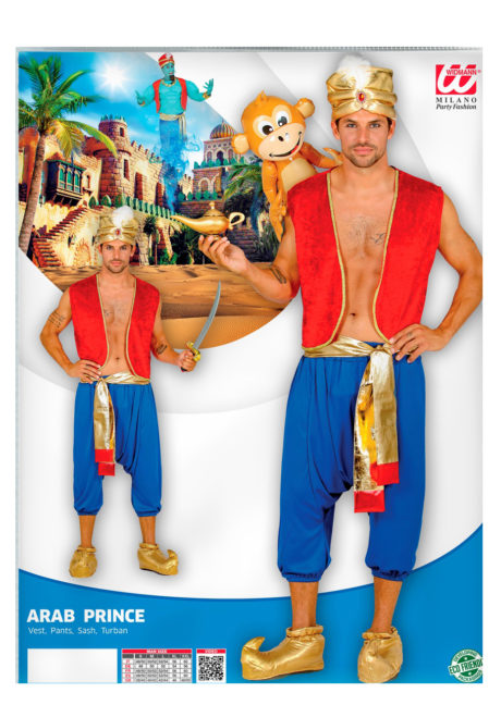 déguisement oriental, déguisement sultan oriental homme, déguisement génie oriental homme, déguisement Aladin, costume d'Aladin homme, Déguisement Aladin, Prince des Milles et Une Nuits