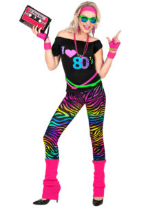 déguisement années 80, costume années 80, legging années 80