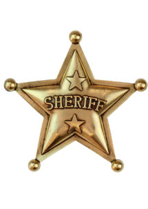 étoile de shérif, badge de sheriff, insigne de shérif, broche de shérif, étoile de cowboy, étoile shérif, Etoile de Shérif, Métal Doré Patiné
