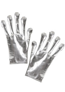 gants alien, gants futuristes, gants argents, accessoire alien, Gants Alien, Argent Métal et Longs Doigts