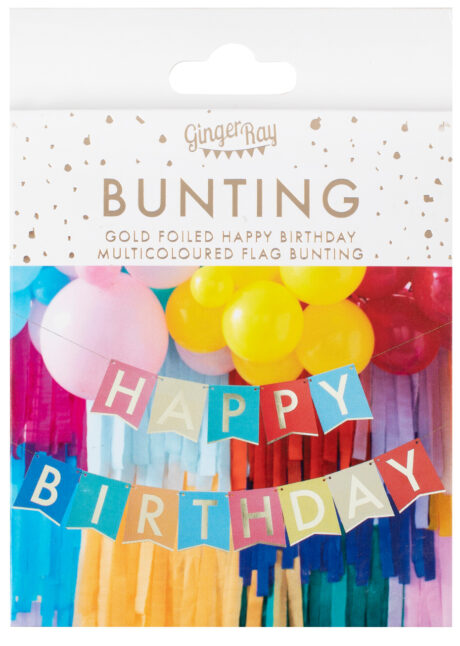 guirlande anniversaire, guirlande joyeux anniversaire, guirlande lettres anniversaire, guirlande ginger ray, Guirlande Anniversaire, Fanions Multicolores et Or