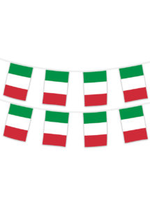 guirlande drapeaux Italie, guirlande pays, guirlande fanions Italie, décorations Italie, Guirlande Drapeaux, Italie, 5 m