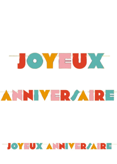 guirlande anniversaire, guirlande joyeux anniversaire, guirlande pour anniversaire, Guirlande Anniversaire, Lettres Multicolores et Or