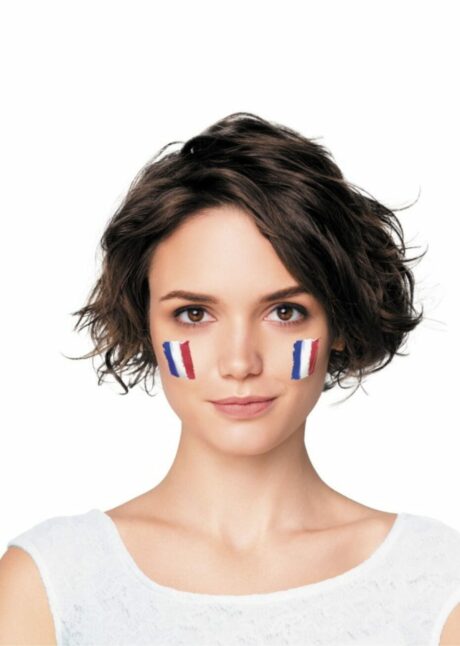 maquillage france, maquillage france 3 bandes, maquillage drapeau français, maquillage de supporter, Maquillage de Supporter France –  Stick 3 Bandes