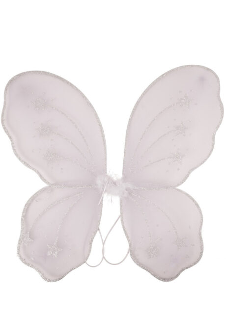ailes blanches, ailes de fée, ailes de papillon, Ailes de Fée et Papillon, Blanches avec Paillettes Argent