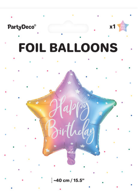 ballon anniversaire, ballons étoiles anniversaire, ballon happy birthday, Ballon Anniversaire, Etoile Rainbow, en Aluminium