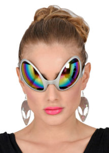 boucles d'oreilles Alien, accessoire futuriste, thème futuriste, bijoux argent hologrammes