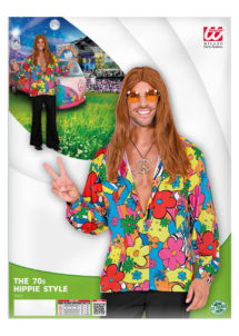 chemise hippie, chemise flower power, déguisement hippie