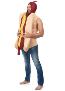 déguisement de hot dog, déguisement hotdog, costume de saucisse, déguisement humour