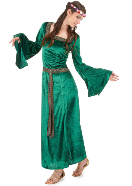 déguisement princesse renaissance, déguisement de marquise, déguisement de princesse médiévale, déguisement de princesse pour femme, Déguisement de Princesse Médiévale, Vert Foncé