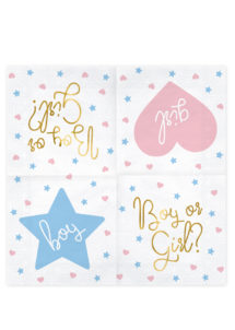 serviettes baby shower, gender reveal, serviettes baby shower, Vaisselle Baby Shower, Serviettes Révélation