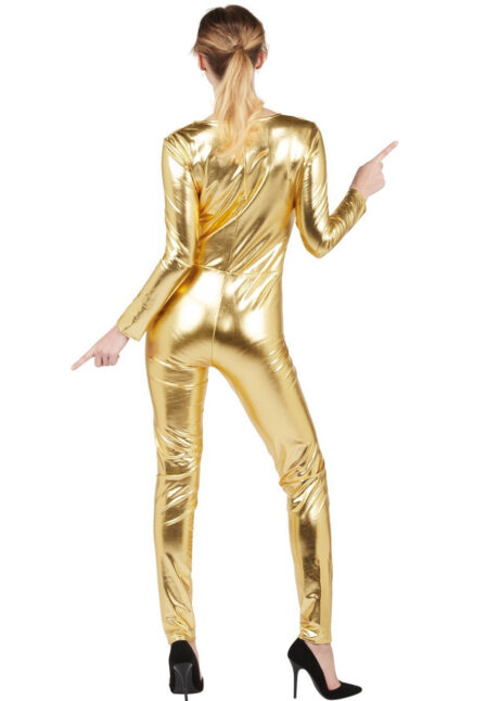 déguisement doré, combinaison doré, déguisement alien, déguisement disco femme, Combinaison Moulante Métallisée, Dorée