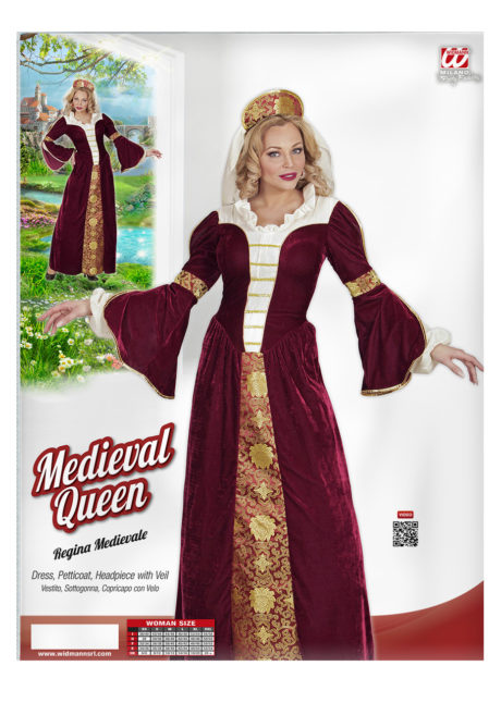 déguisement médiéval femme, déguisement robe médiévale, costume princesse, Déguisement de Princesse Médiévale, Reine