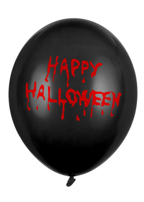 ballons halloween, ballons noir hallowen, décorations halloween, Ballons Imprimés Happy Halloween, en Latex, x 10