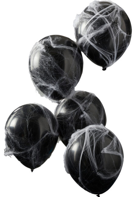 ballons noirs, ballons halloween, ballons toile d'araignée, ballons ginger ray, 1 Bouquet de Ballons Noirs, Toile et Araignées, Halloween